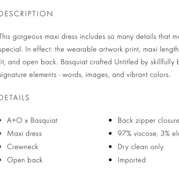 NWT ALICE + OLIVIA A+O X BASQUIAT DELORA MAXI DRESS - size 6 - Picture 8 of 13